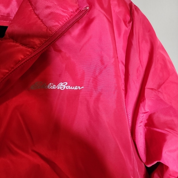 Eddie Bauer Reversible Down Puffer Pink Ombre Coat Kids Youth Size L (14/16) - Picture 8 of 16